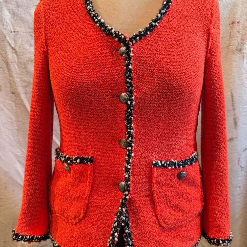 Zara woman red boucle jacket